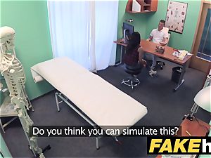 faux clinic timid dark-haired has explosive orgasms