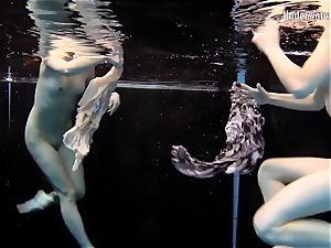 two gals swim and get naked handsome