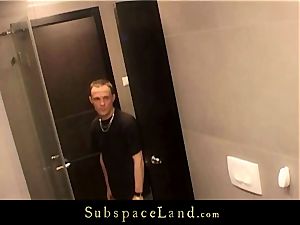 sumptuous redhead bound in the bathroom and after fucked rigid